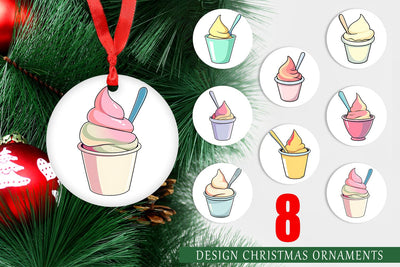 Ornament Ice Cream Cup Sublimation artnoy 