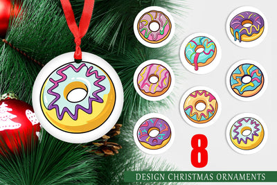 Ornament Icing Drizzled Donut Sublimation artnoy 