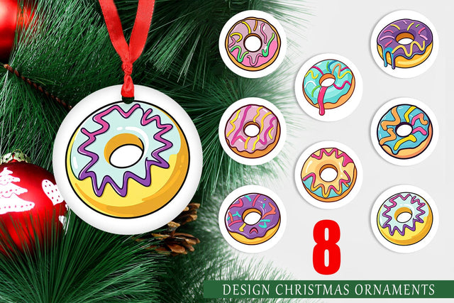 Ornament Icing Drizzled Donut Sublimation artnoy 