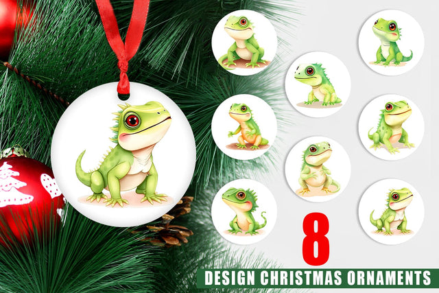 Ornament Iguana Wildlife Sublimation artnoy 