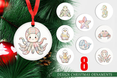 Ornament Innocent Beach Patchwork Watercolor Sublimation artnoy 