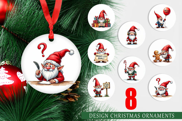 Ornament Jingle Hell: Cynical Christmas Gnome Sublimation artnoy 