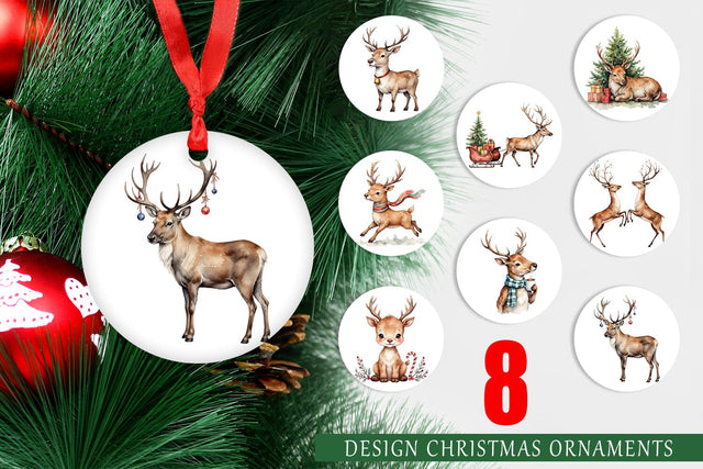 Ornament Jolly Reindeer Sublimation artnoy 