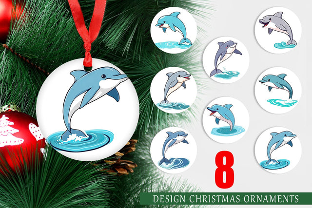 Ornament Jumping Dolphin Sublimation artnoy 