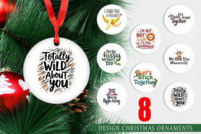 Ornament Jungle Giggles Funny Animal Valentine Puns Sublimation artnoy 