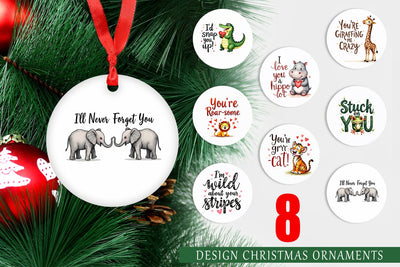 Ornament Jungle Sweethearts Baby Animal Valentine Puns Sublimation artnoy 