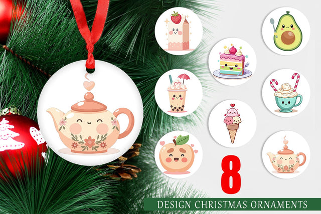 Ornament Kawaii Food Sips Sublimation artnoy 
