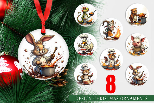 Ornament Kitchen Chaos Critter Sublimation artnoy 