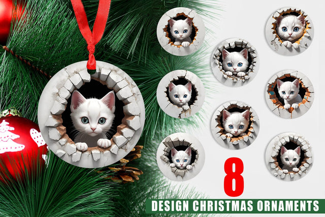 Ornament Kitten in Wall Sublimation artnoy 