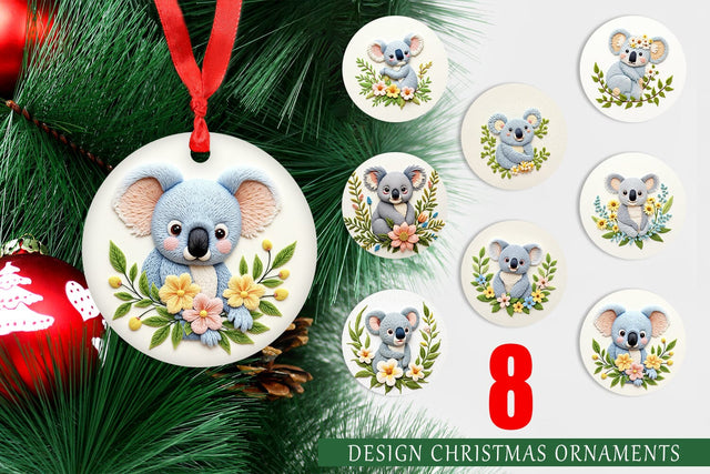 Ornament Koala Embroidery Sublimation artnoy 
