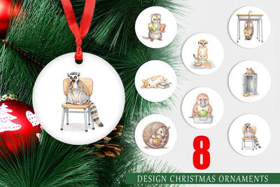 Ornament Lazy Lunch Hour School Animal Sublimation artnoy 