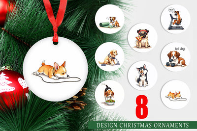 Ornament Lazy & Proud Anti-Fitness Dog Sublimation artnoy 