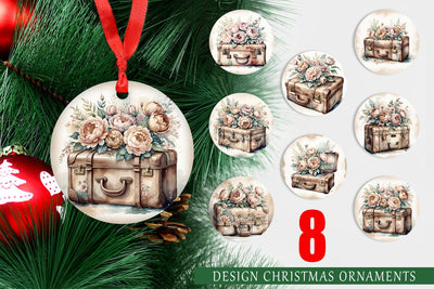 Ornament Leather Suitcase Sublimation artnoy 