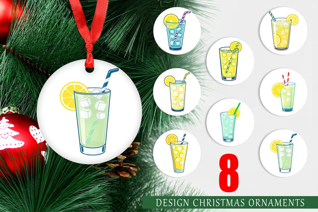 Ornament Lemonade Glass Sublimation artnoy 