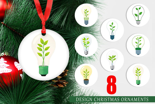 Ornament Light Bulb with Plant Sublimation artnoy 