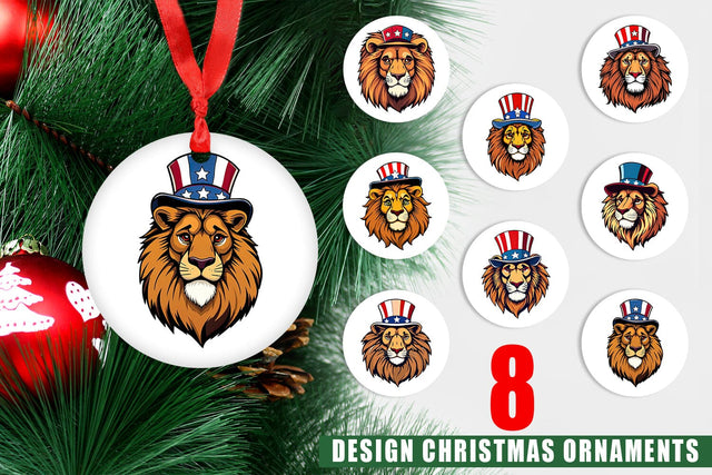 Ornament Lion Patriotic Sublimation artnoy 