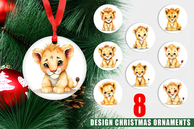 Ornament Lion Wildlife Sublimation artnoy 