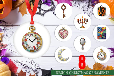 Ornament Macabre Gothic Curio Patchwork Sublimation artnoy 