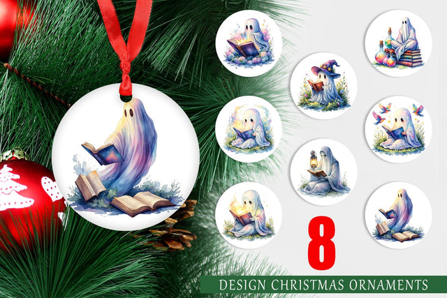 Ornament Magical Spellbook Ghost Sublimation artnoy 