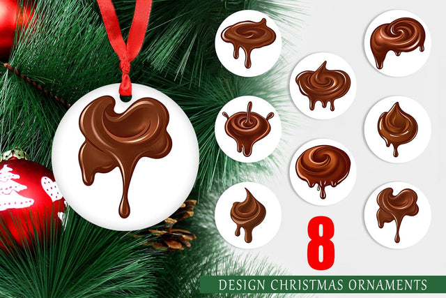 Ornament Melting Chocolate Sublimation artnoy 