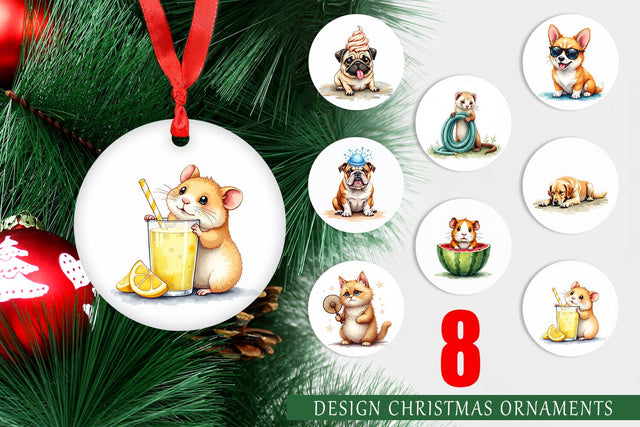 Ornament Melting Summer Pets Sublimation artnoy 