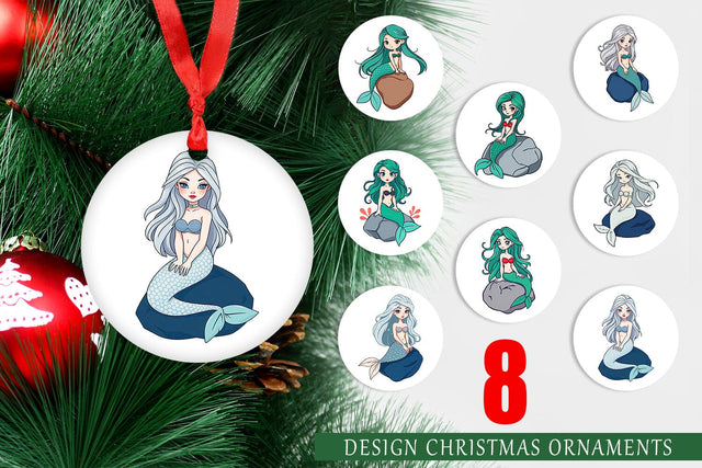 Ornament Mermaid on Rock Sublimation artnoy 