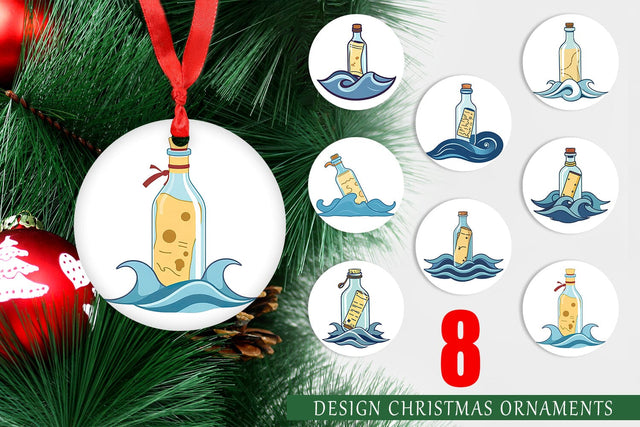 Ornament Message in a Bottle Sublimation artnoy 