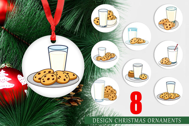 Ornament Milk and Cookie Sublimation artnoy 