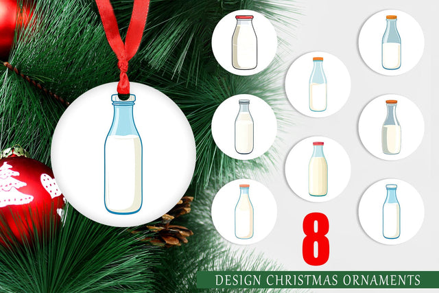 Ornament Milk Bottle Sublimation artnoy 