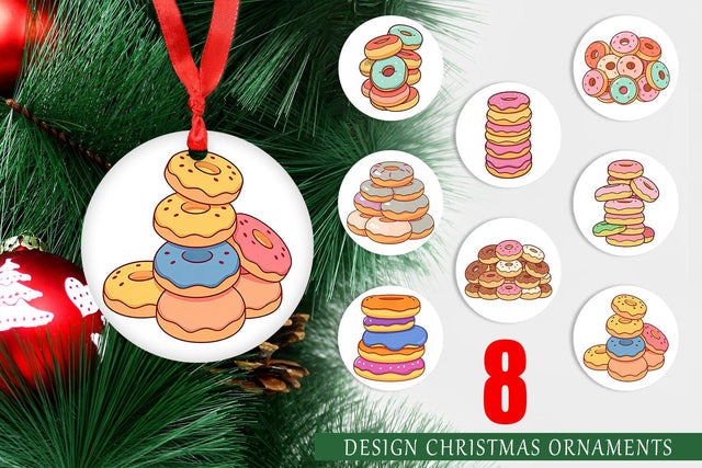 Ornament Mini Donut Stack Sublimation artnoy 