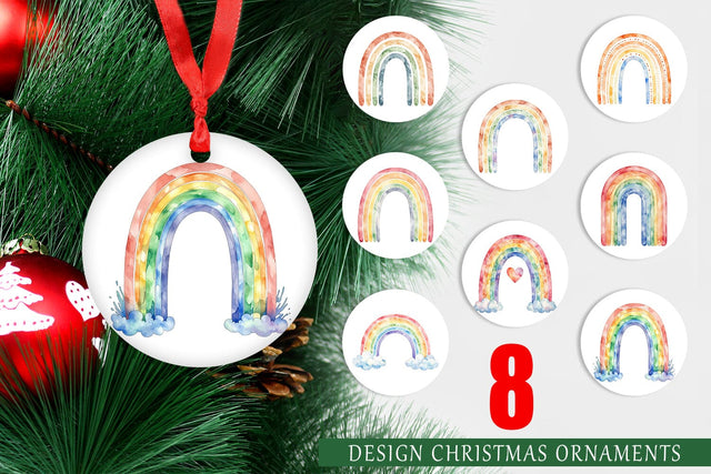 Ornament Minimalist Boho Rainbow Sublimation artnoy 