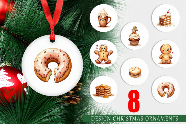 Ornament Misfit Gingerbread Sweets & Treats Watercolor Sublimation artnoy 
