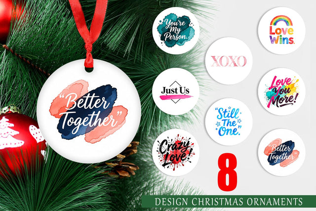 Ornament Modern Love Notes Watercolor Sublimation artnoy 