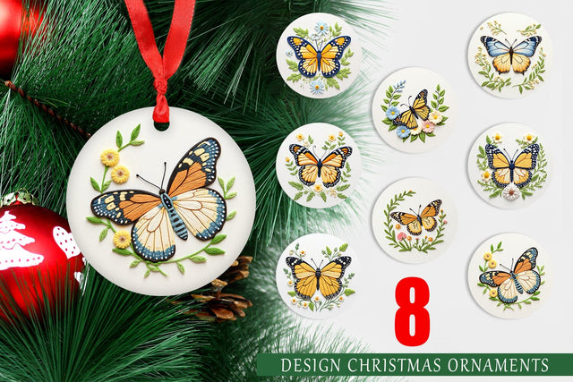 Ornament Monarch Butterfly Sublimation artnoy 
