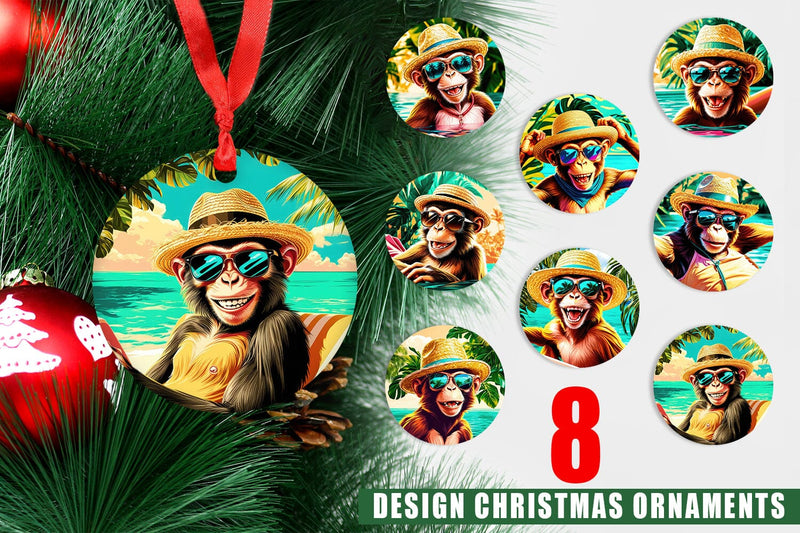 Ornament Monkey in Summer Sublimation artnoy 