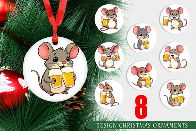 Ornament Mouse Beer Day Sublimation artnoy 