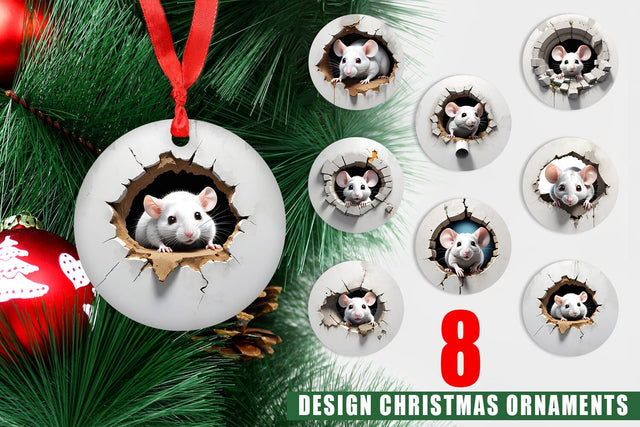 Ornament Mouse in Wall Sublimation artnoy 
