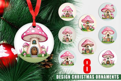 Ornament Mushroom House Sublimation artnoy 