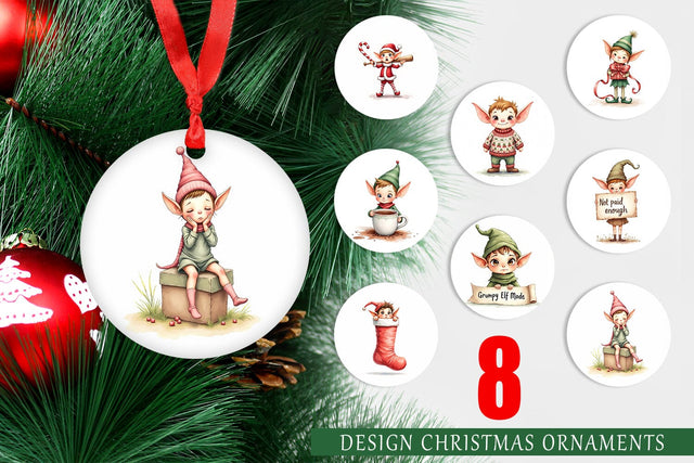 Ornament Naughty Elves Sublimation artnoy 