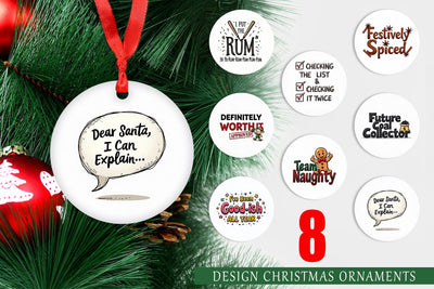 Ornament Naughty List Funny Christmas Sublimation artnoy 