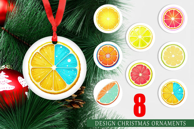 Ornament Neon Citrus Sublimation artnoy 