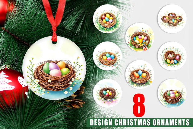Ornament Nests with Eggs Sublimation artnoy 