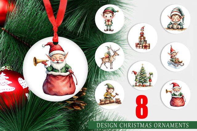 Ornament North Pole Elves Sublimation artnoy 