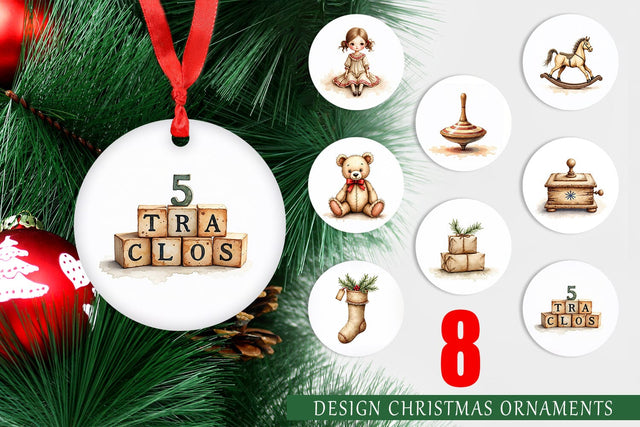 Ornament Nostalgic Christmas Toys Sublimation artnoy 