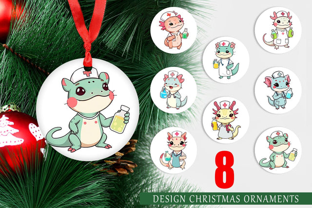 Ornament Nurse Axolotl Sublimation artnoy 