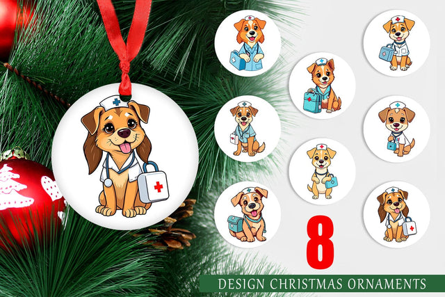 Ornament Nurse Dog Sublimation artnoy 