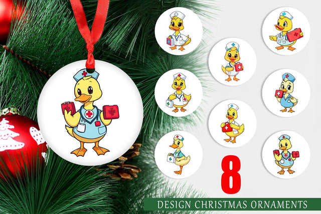Ornament Nurse Duck Sublimation artnoy 