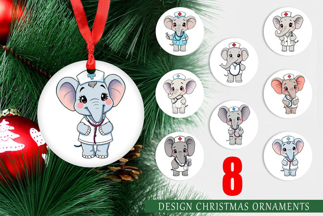 Ornament Nurse Elephant Sublimation artnoy 