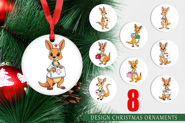 Ornament Nurse Kangaroo Sublimation artnoy 
