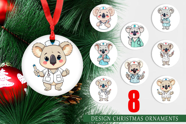 Ornament Nurse Koala Sublimation artnoy 